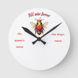 Reloj Redondo Mediano Funny Bee Pun Valentine 