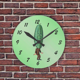 Reloj Redondo Mediano Funny Cabeza De Pickle Con Supuesto