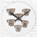 Reloj Redondo Mediano Funny Chocolate Labrador Retriever Dogs<br><div class="desc">Lots of adorable chocolate labrador retriever dogs to make you smile.</div>