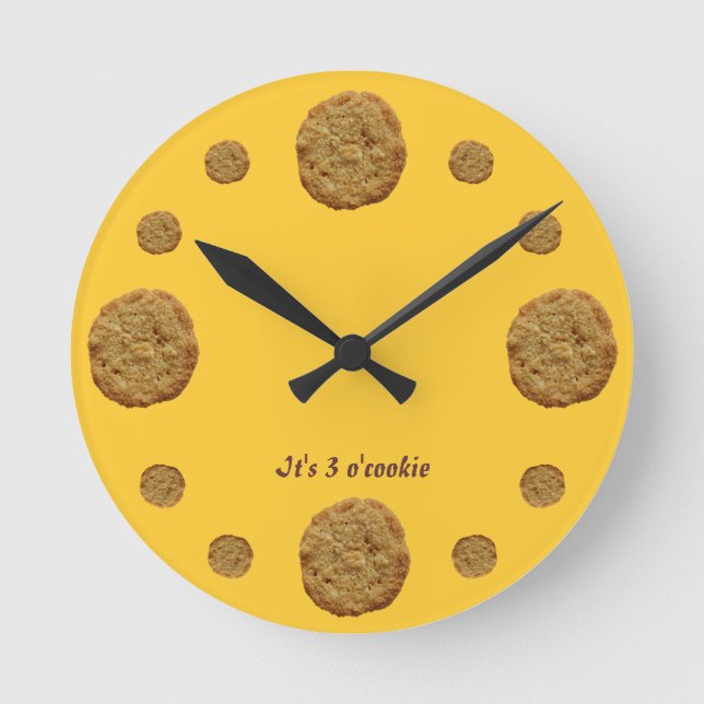 Reloj Redondo Mediano Funny Cookie Time Cookie Clock (Anverso)