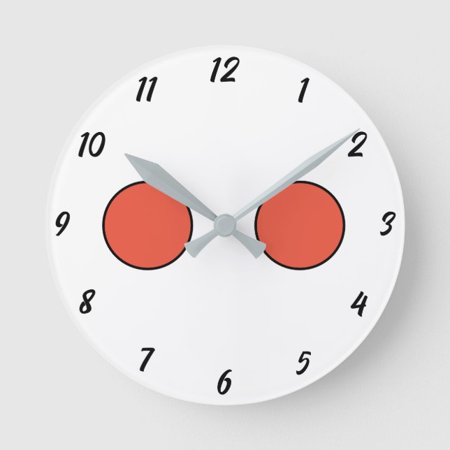 Reloj Redondo Mediano Funny Cute Face Eyes Halloween 2024 Naranja Black (Anverso)