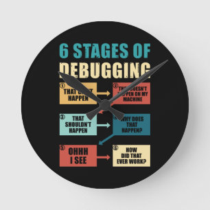 Reloj Redondo Mediano Funny Debugging Programmer Gift Coding Lover