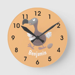 Reloj Redondo Mediano Funny dodo bird cartoon illustration