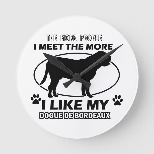 Reloj Redondo Mediano Funny dogue de bordeaux designs (Anverso)
