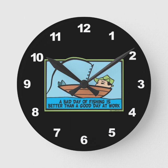 Reloj Redondo Mediano Funny Fishing (Anverso)