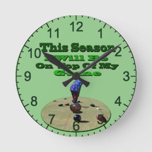 Reloj Redondo Mediano Funny Lawn Bowl esta temporada, Wall Clock
