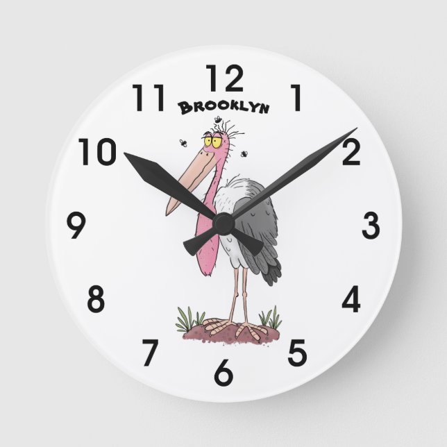 Reloj Redondo Mediano Funny marabou stork personalizado (Anverso)