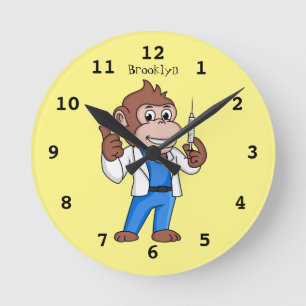Reloj Redondo Mediano Funny orangutan ape personalizado médica