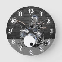 Funny Punk Rock Drummer Bear Jugando Bidones Rocke