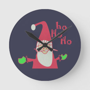 Reloj Redondo Mediano Funny Santa Navidades tiempo Wall Clock