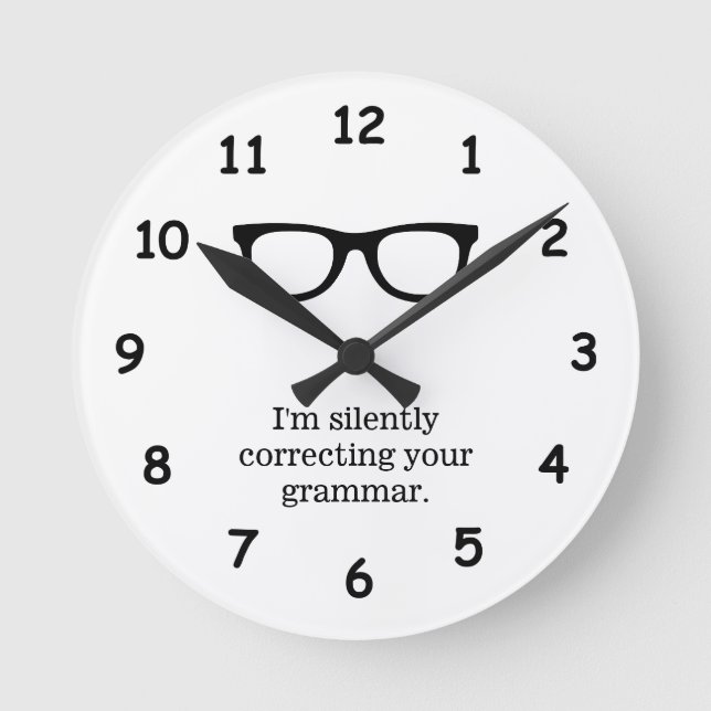 Reloj Redondo Mediano Funny school teacher wall clock for classroom (Anverso)