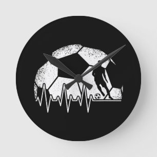 Reloj Redondo Mediano Funny Soccer Heartbeat Soccer Player
