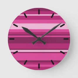 Reloj Redondo Mediano Fuschia stripes