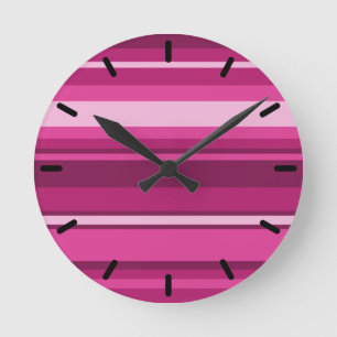 Reloj Redondo Mediano Fuschia stripes