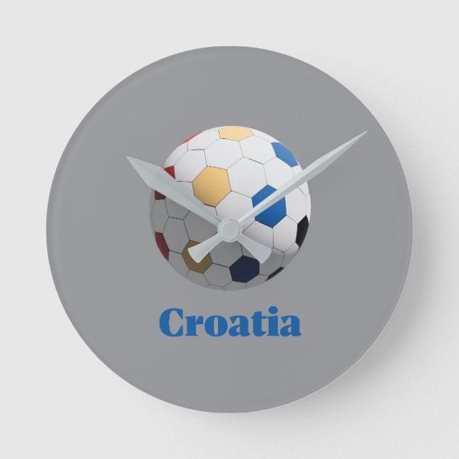 Reloj Redondo Mediano Fútbol Croacia (Anverso)