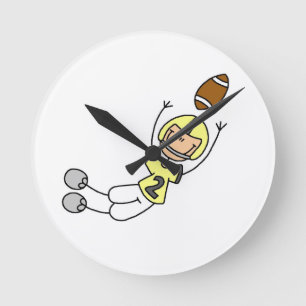 Reloj Redondo Mediano Fútbol de Palitos Amarillo