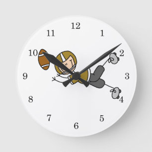 Reloj Redondo Mediano Fútbol de Palitos de Oro