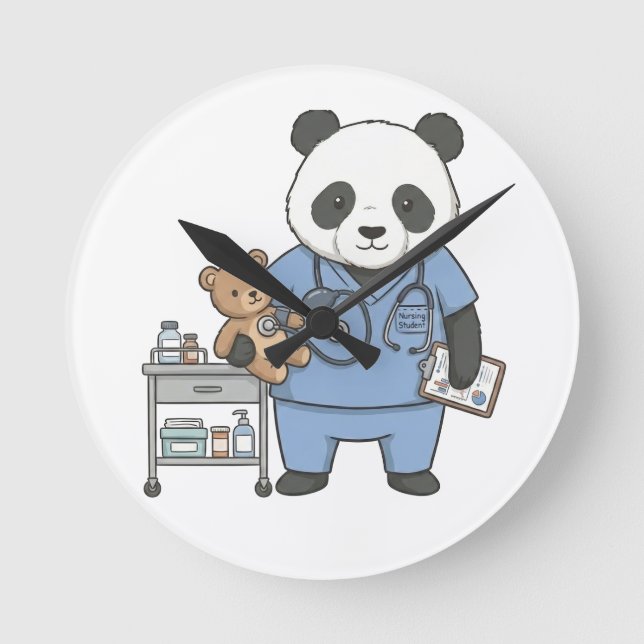Reloj Redondo Mediano Future RN Panda: Adorable Medical Student  (Anverso)