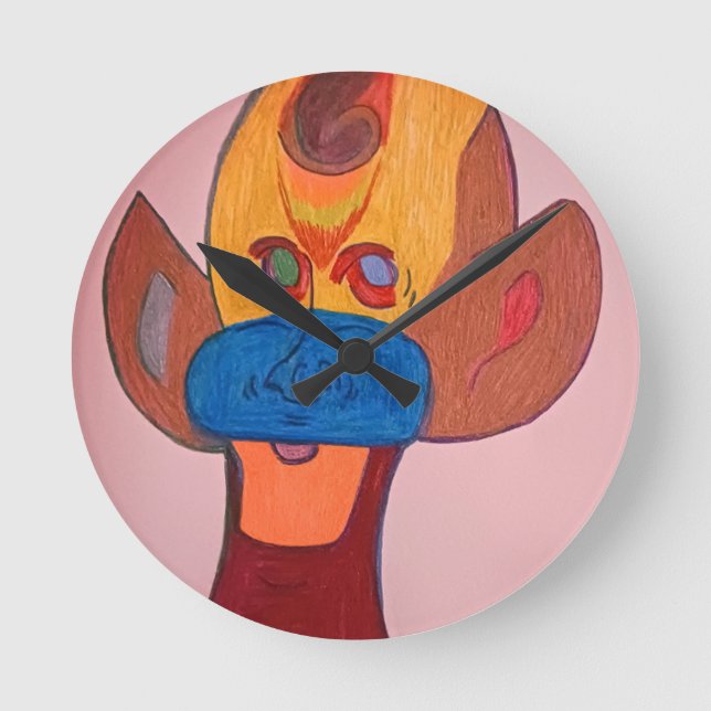 Reloj Redondo Mediano Futuristic Animal Art Wall Clock (Anverso)