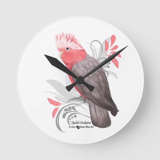 Reloj Redondo Mediano Galah Cockatoo (Anverso)