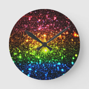 Reloj Redondo Mediano Galaxia arco iris