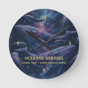 Reloj Redondo Mediano Galaxia Océano Ballena Cósmica