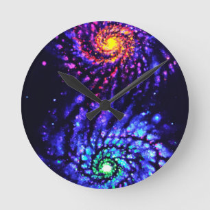 Reloj Redondo Mediano Galaxias de colores