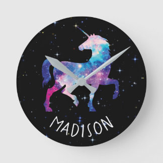 Reloj Redondo Mediano Galaxy Unicornio personalizado