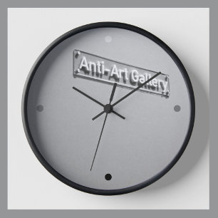 Reloj Redondo Mediano Galería de Anti Arte Gris Monocromático Dada