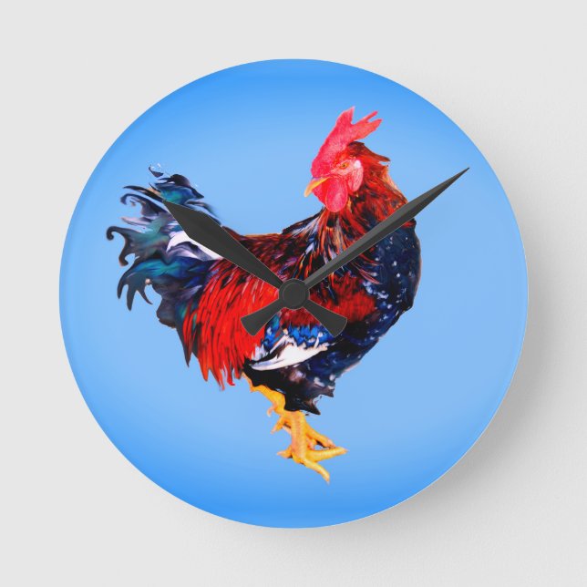 Reloj Redondo Mediano gallináceo macho ,rooster (Anverso)