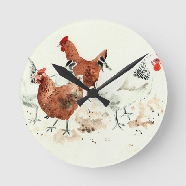 Reloj Redondo Mediano Gallinas (Anverso)