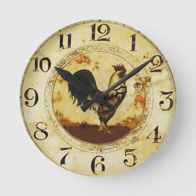 Reloj Redondo Mediano Gallo del vintage (Anverso)