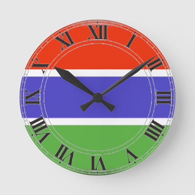 Reloj Redondo Mediano Gambia Flag (Anverso)