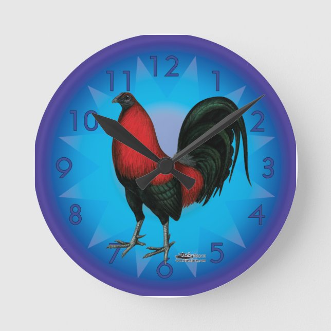 Reloj Redondo Mediano Gamecock rojo negro (Anverso)