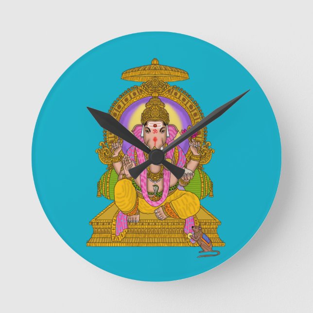 Reloj Redondo Mediano Ganesha Wall Clock (Anverso)