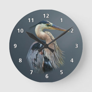 Reloj Redondo Mediano Garza de gran azul
