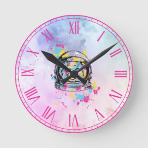 Reloj Redondo Mediano Gata Astronauta