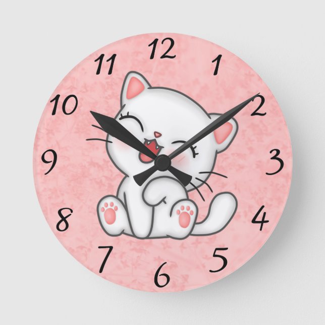 Reloj Redondo Mediano Gato (Anverso)