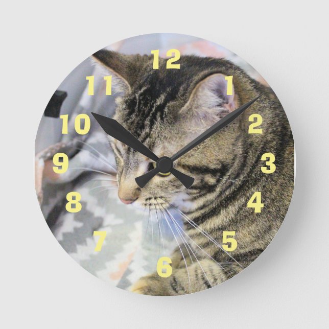 Reloj Redondo Mediano Gato (Anverso)