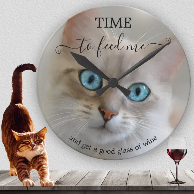 Reloj Redondo Mediano Gato Bella Artes gracioso  (Subido por el creador)
