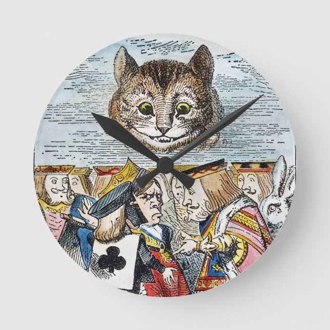 Reloj Redondo Mediano Gato de Cheshire, 1865 (Anverso)