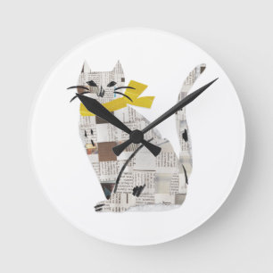 Reloj Redondo Mediano gato de newspapar