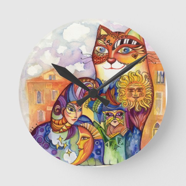 Reloj Redondo Mediano Gato de Venecia (Anverso)
