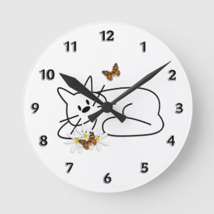 Reloj Redondo Mediano Gato del Doodle