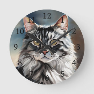 Reloj Redondo Mediano Gato digital 765