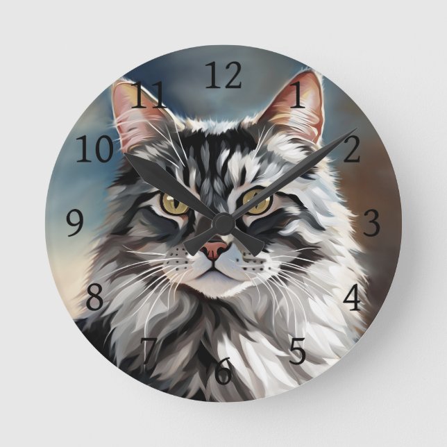 Reloj Redondo Mediano Gato digital 765 (Anverso)