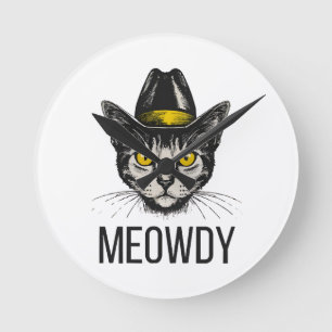 Reloj Redondo Mediano Gato Divertido Miau