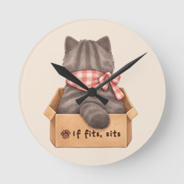 Reloj Redondo Mediano Gato en la caja