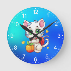 Reloj Redondo Mediano Gato En La Escuela-85241