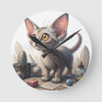 Gato extraño adorable con ojos grandes